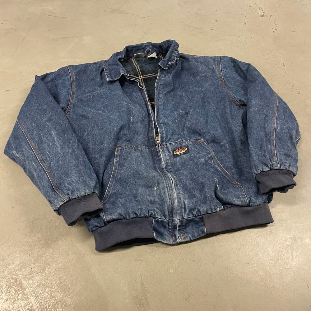 vintage 90s flannel lined denim Santa fe workwear jacket